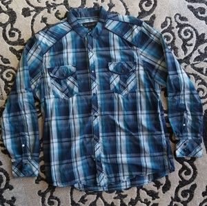 😎Blue/White pattern button down by INC.😎